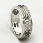 [Solara Jewelry ]LOVE RING 5.5MM DIAMONDS PAVED CERAMIC