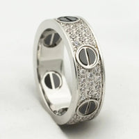 [Solara Jewelry ]LOVE RING 5.5MM DIAMONDS PAVED CERAMIC