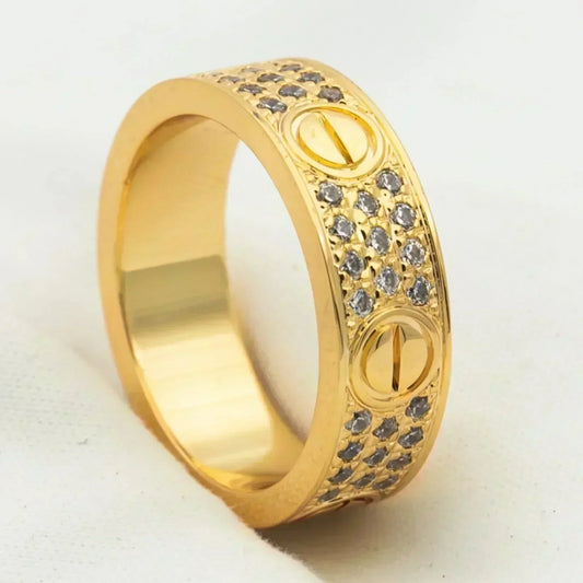 [Solara Jewelry ]LOVE RING 5.5MM DIAMONDS PAVED