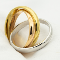 [Solara Jewelry ]TRINITY RING GOLD PINK GOLD SILVER