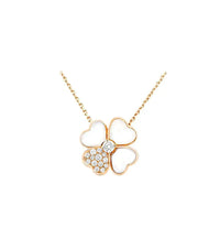 [Solara Jewelry ]CLOVER MOP DIAMOND ROSE GOLD NECKLACE