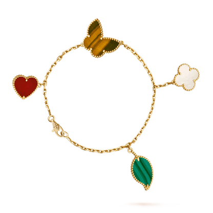 [Solara Jewelry ]ラッキースプリング 5モチーフ ゴールドブレスレット