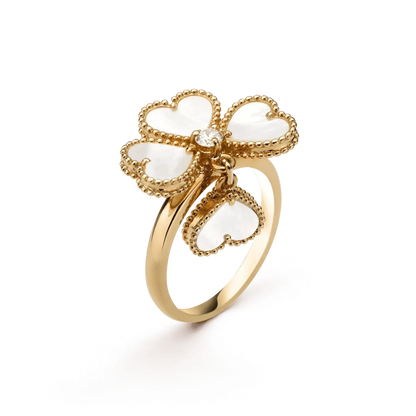 [Solara Jewelry ]SWEET CLOVER WHITE MOP RING