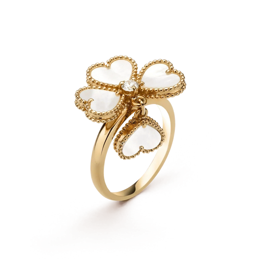 [Solara Jewelry ]SÜSSER KLEE WEISSER PERLMUTTRING