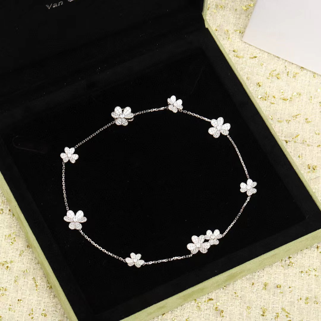 [Solara Jewelry ]FRIVOLE SILVER 9 FLOWERS NECKLACE