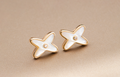 [Solara Jewelry ]ジュドゥホワイトMOPピンクゴールドダイヤモンドピアス