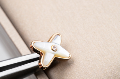 [ソラーラジュエリー]JEUX DE WHITE MOP ROSE GOLD DIAMOND EARRINGS