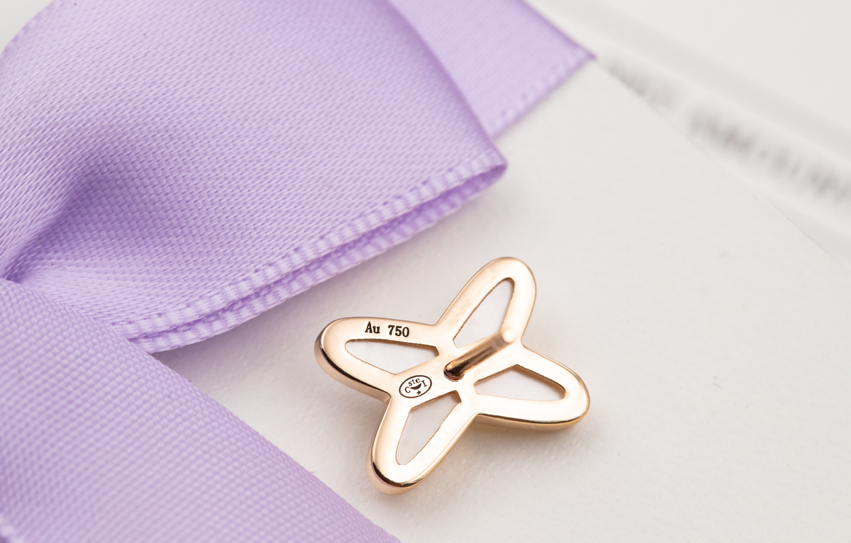 [Solara Jewelry ]ジュドゥホワイトMOPピンクゴールドダイヤモンドピアス