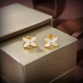 [Solara Jewelry ]JEUX ドロップピアス ホワイトマザーオブパール ゴールド ダイヤモンド