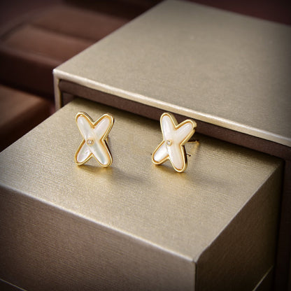 [Solara Jewelry ]JEUX ドロップピアス ホワイトマザーオブパール ゴールド ダイヤモンド