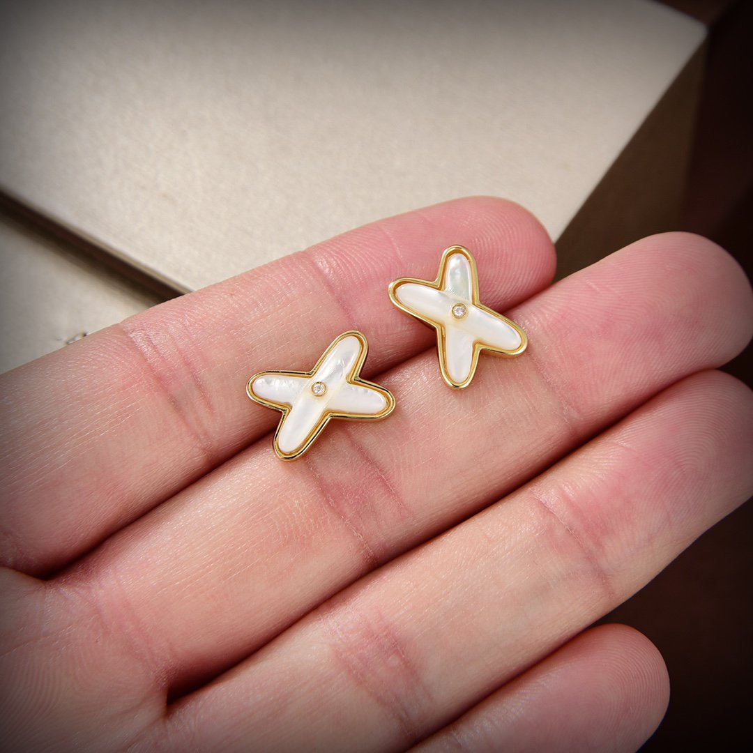 [Solara Jewelry ]JEUX ドロップピアス ホワイトマザーオブパール ゴールド ダイヤモンド