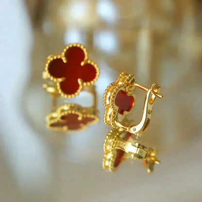 [Solara Jewelry ]CLOVER MEDIUM 1 MOTIFS CARNELIAN イヤリング