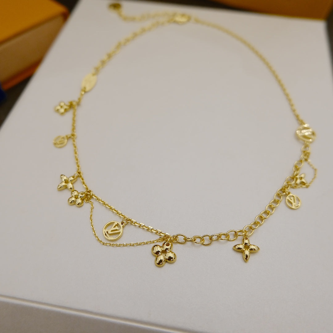[Solara Jewelry ]BLÜHENDE GESCHMEIDIGE HALSKETTE MESSING