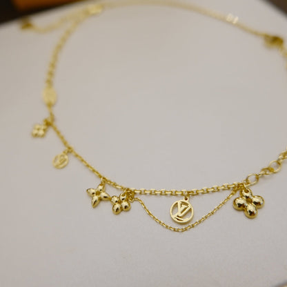 [Solara Jewelry ]BLÜHENDE GESCHMEIDIGE HALSKETTE MESSING