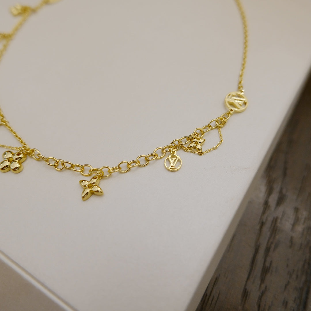 [Solara Jewelry ]BLÜHENDE GESCHMEIDIGE HALSKETTE MESSING