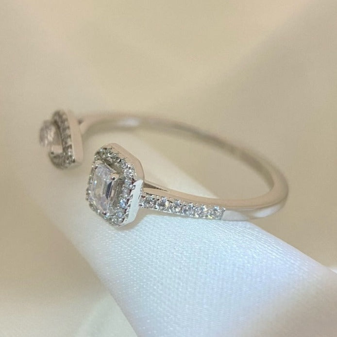 [Solara Schmuck]ZWILLINGS-TOI-ET-MOI-SILBERDIAMANTENRING