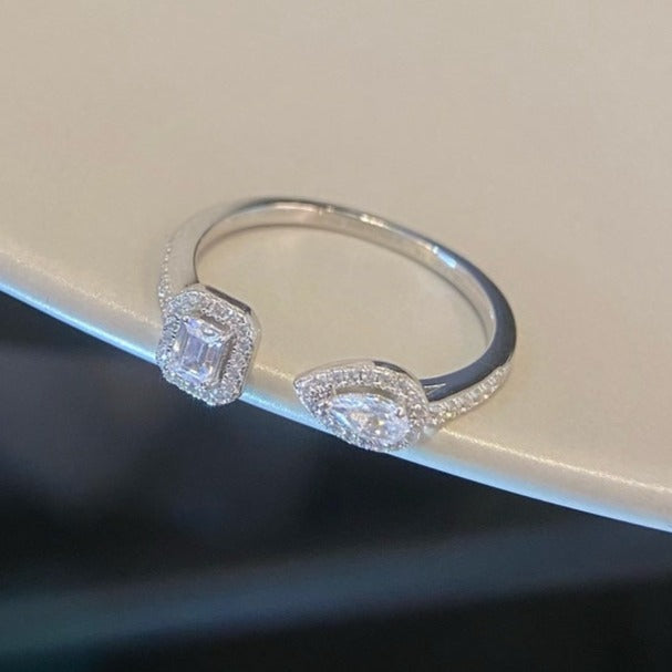 [Solara Schmuck]ZWILLINGS-TOI-ET-MOI-SILBERDIAMANTENRING