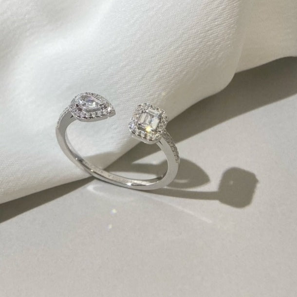 [Solara Schmuck]ZWILLINGS-TOI-ET-MOI-SILBERDIAMANTENRING