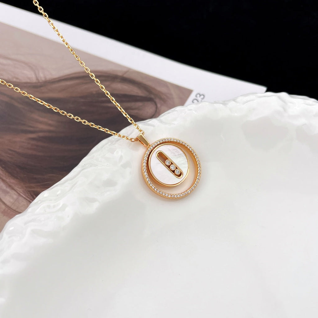 [Solara jewelry]LUCKY MOVE MM NACRE BLANCHE DIAMOND NECKLACE