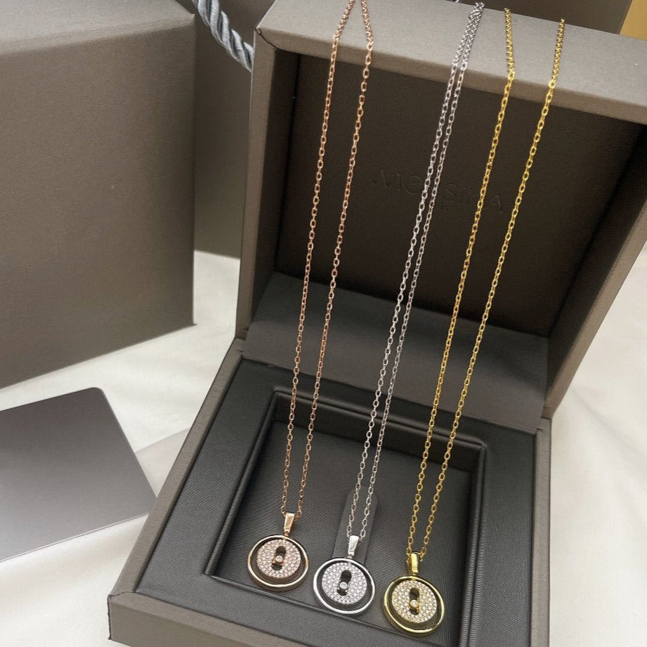 [Solara jewelry]LUCKY MOVER PM HALSKETTE, PAVEED