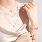 [Solara jewelry]LUCKY MOVER PM HALSKETTE, PAVEED