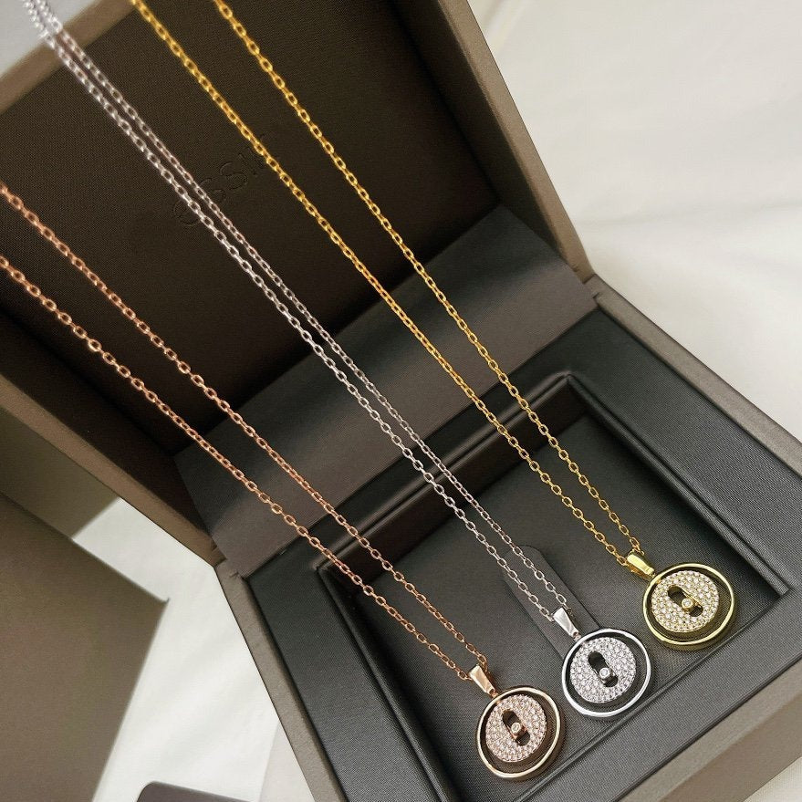 [Solara jewelry]LUCKY MOVER PM HALSKETTE, PAVEED