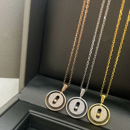 [Solara jewelry]LUCKY MOVER PM HALSKETTE, PAVEED