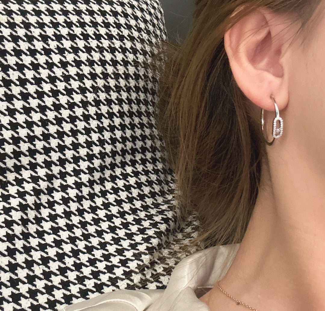 [Solara jewelry]ムーヴ・ウノ PMダイヤモンドフープピアス