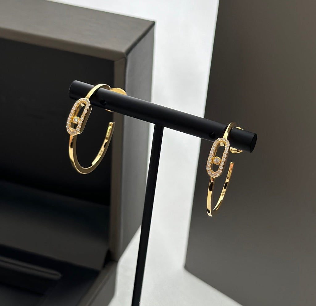 [Solara jewelry]ムーヴ・ウノ PMダイヤモンドフープピアス