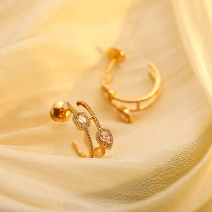 [Solara jewelry]CREOLEN MY TWIN 2 REIHEN SILBER DIAMANT OHRRINGE