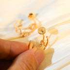 [Solara jewelry]CREOLES MY TWIN 2 RANGS SILVER DIAMOND EARRINGS