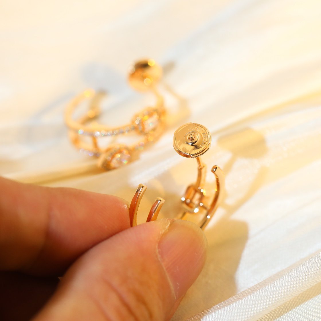 [Solara jewelry]CREOLEN MY TWIN 2 REIHEN SILBER DIAMANT OHRRINGE