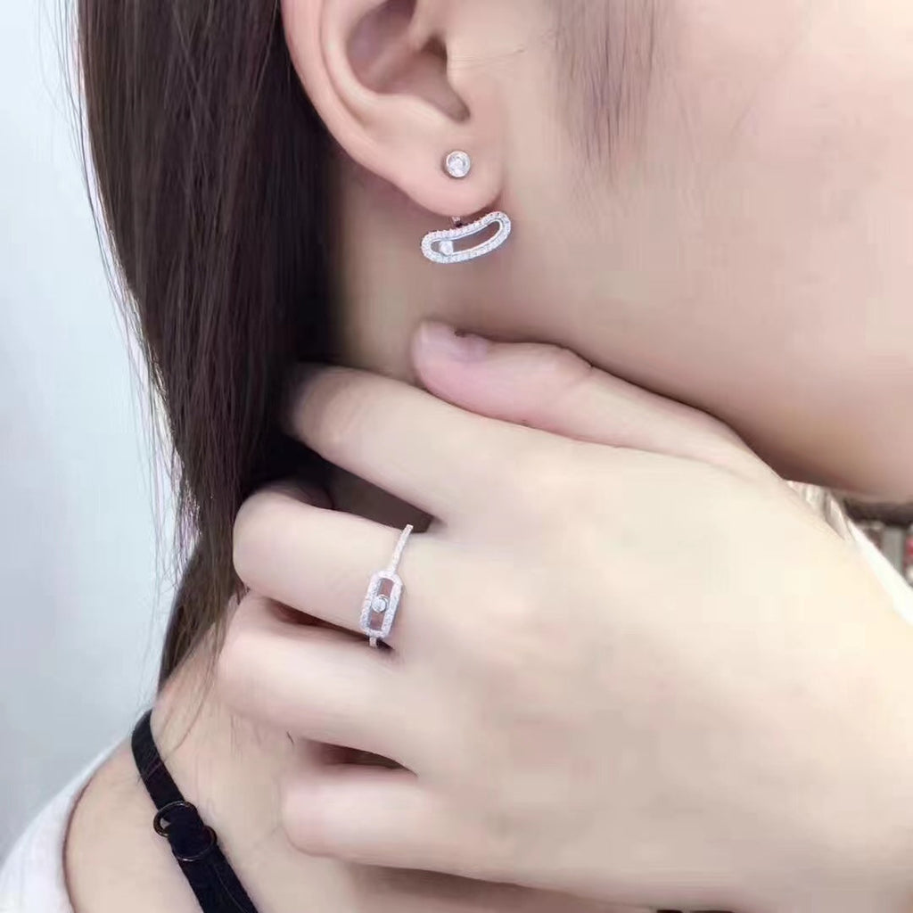 [Solara Schmuck]MOVE UNO SILBERNE DIAMANT-OHRRINGE