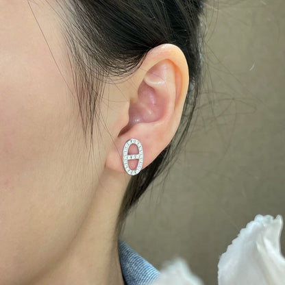[Solara Jewelry ]HM フルダイヤモンド ピッグノーズスタッドピアス