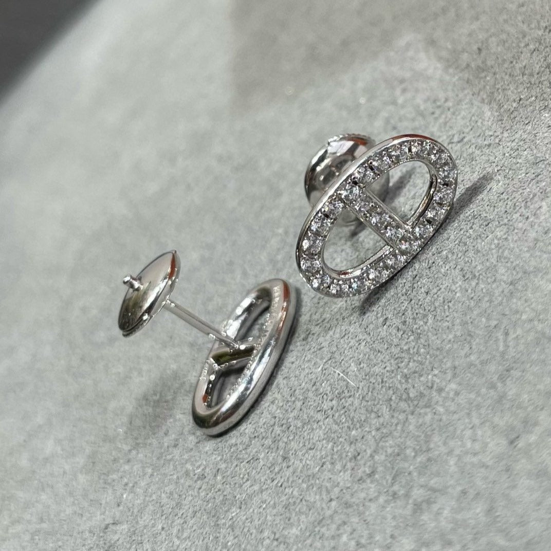 [Solara Jewelry ]HM フルダイヤモンド ピッグノーズスタッドピアス