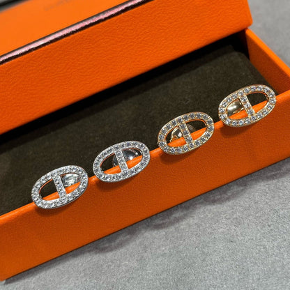 [Solara Jewelry ]HM フルダイヤモンド ピッグノーズスタッドピアス