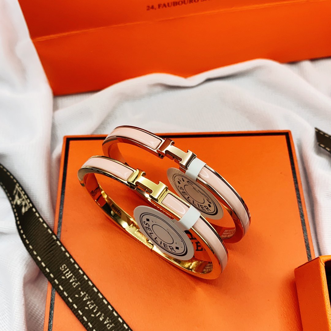 [Solara Jewelry ]CLASSIC HM CLIC  PINK 8MM ENAMEL BRACELET