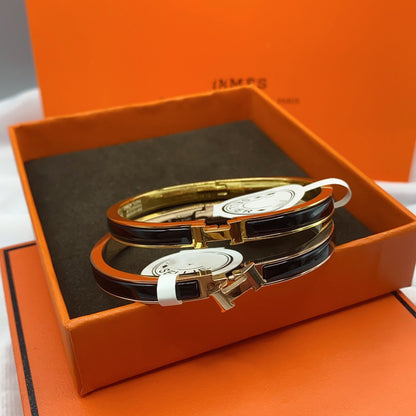 [Solara Jewelry ]クラシック HM クリック ブラック 8mm エナメルブレスレット