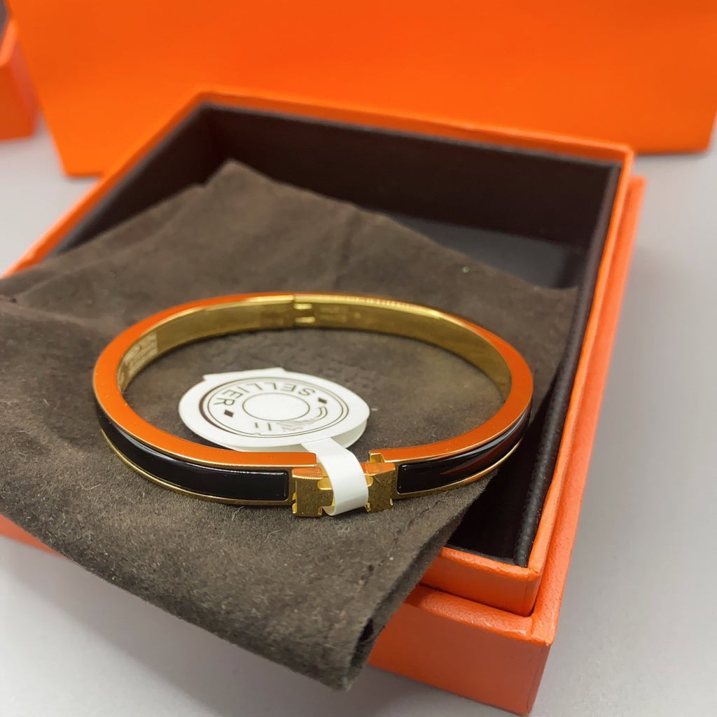 [Solara Jewelry] CLASSIC HM CLIC SCHWARZES 8MM EMAIL-ARMBAND