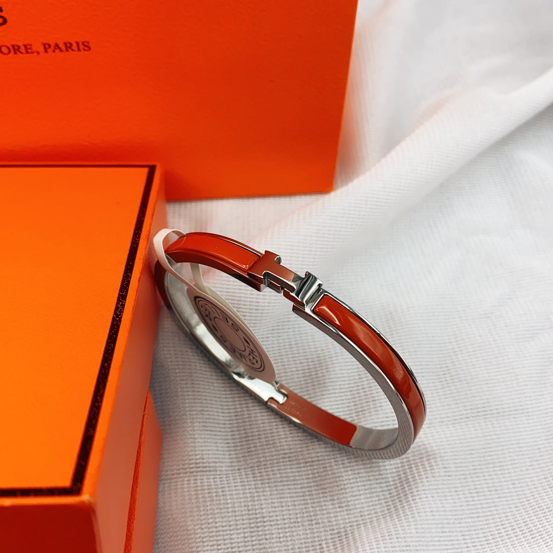 [Solara Jewelry ]KLASSISCHES HM CLIC ROTES 8MM EMAILLE ARMBAND