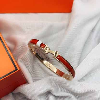 [Solara Jewelry ]KLASSISCHES HM CLIC ROTES 8MM EMAILLE ARMBAND