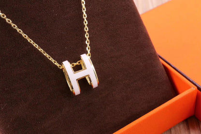 [Solara Jewelry ]HM CLIC GELB EMAILLIERTE GOLDHALSKETTE