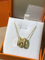 [Solara Jewelry ]HM CLIC GELB EMAILLIERTE GOLDHALSKETTE