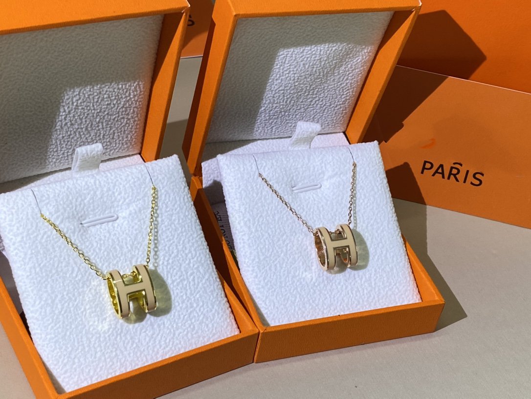 [Solara Jewelry ]HM CLIC YELLOW ENAMEL GOLD NECKLACE