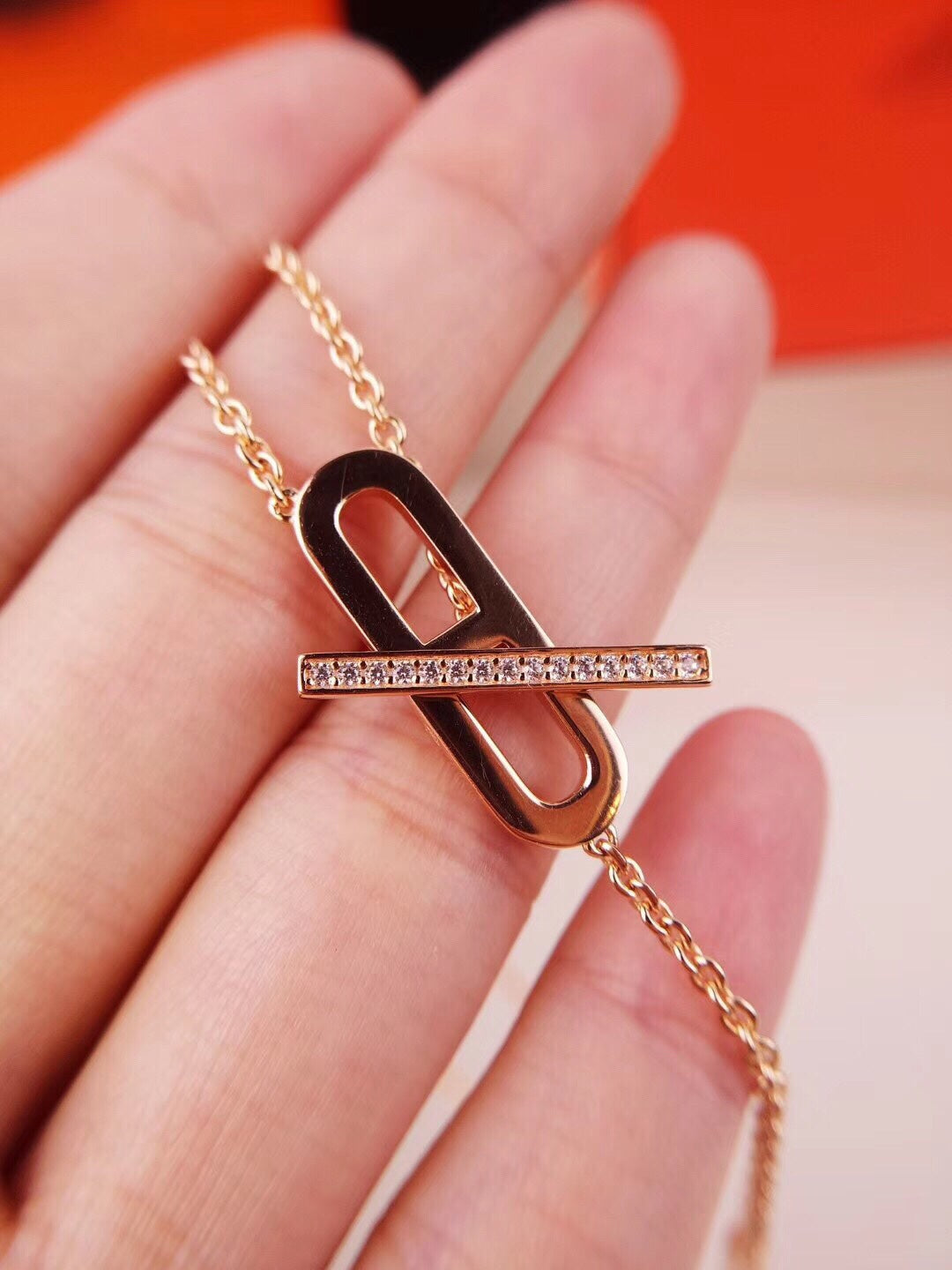 [Solara Jewelry ]HM FIRE PIG NOSE NECKLACE TRENDY STREET