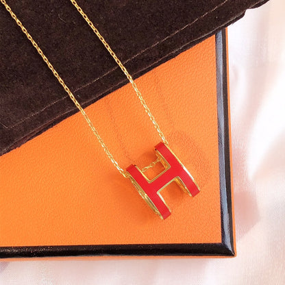 [Solara Jewelry ]HM CLIC ROT EMAILLE GOLDHALSKETTE