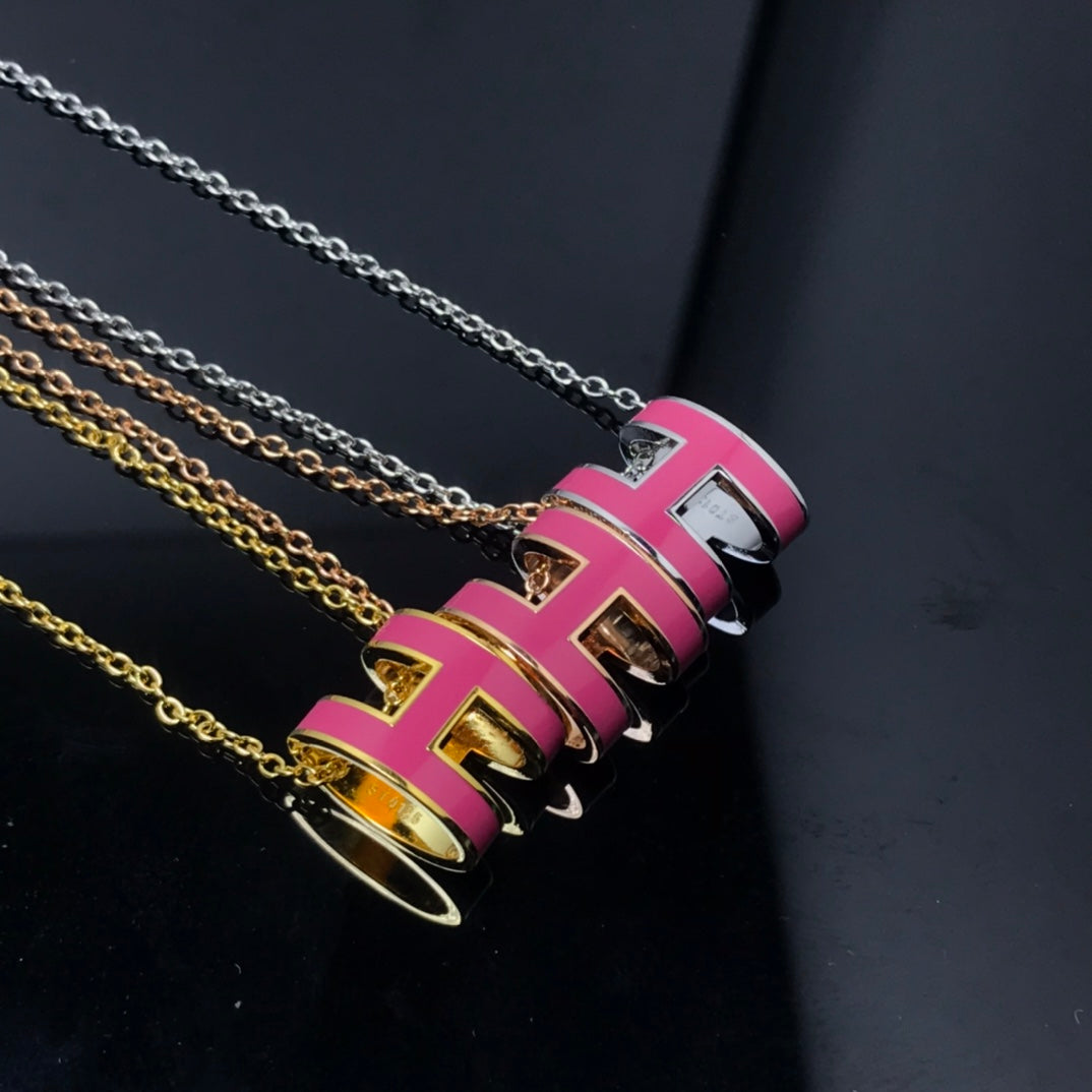 [Solara Jewelry ]H NECKLACE PINK