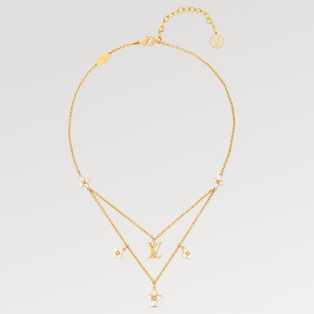 [Solara Jewelry ]BLUMENAGRAMM GOLD MOP DOPPELREIHIGE HALSKETTE
