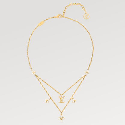 [Solara Jewelry ]BLUMENAGRAMM GOLD MOP DOPPELREIHIGE HALSKETTE