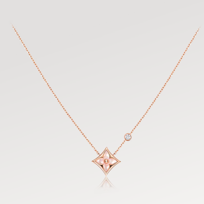 [Solara Jewelry] STAR PINK MOP 1 DIAMOND PINK GOLD HALSKETTE